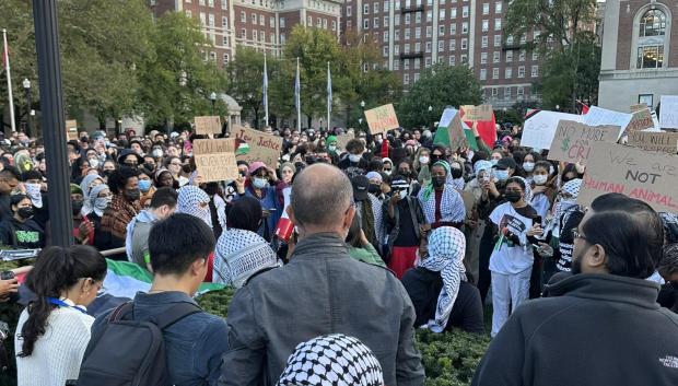 Manifestación pro Palestina en la Universidad de Columbia en Nueva York