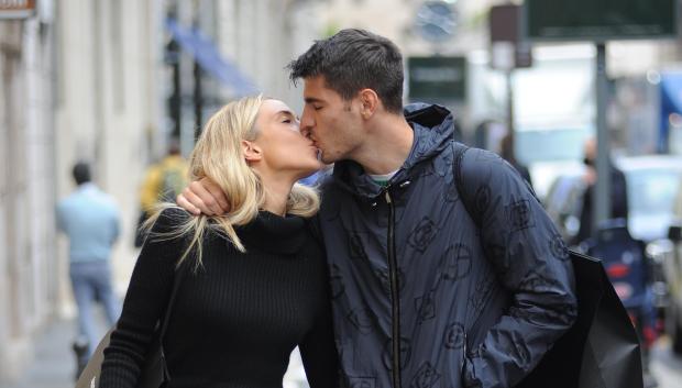 Soccerplayer Alvaro Morata and Alice Campello in Milan, 26-04-2022