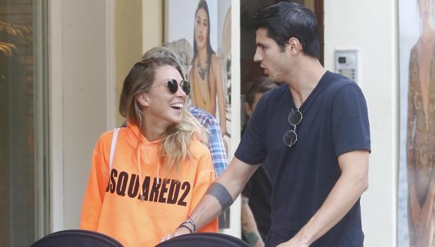 Soccerplayer Alvaro Morata and Alice Campello with twins Alessandro and Leonard in Ibiza on Wednesday 12 June 2019.