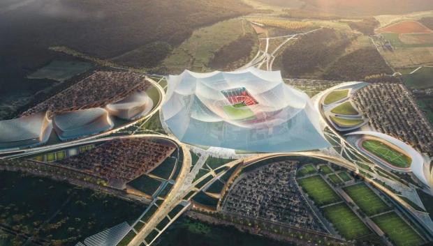 Una imagen del Gran Estadio de Casablanca desde el cielo
