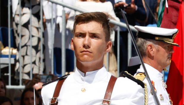 Pedro Lopez Quesada de Borbon attending the Flag Pledge (Jura de Bandera and entrega de Despachos de empleo) ceremony Marin Naval Military Academy in Marin, Pontevedra on Tuesday, 16 July 2024.