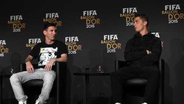 Leo Messi y Cristiano Ronaldo en 2015
