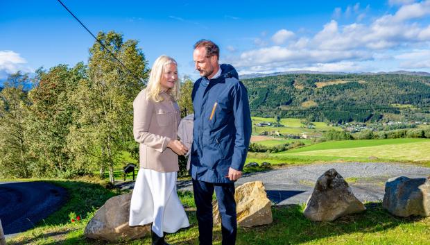 Crown Prince Haakon and Mette Marit during a visit on the second day of their three day visit to Sor-Trondelag region in Norway.
