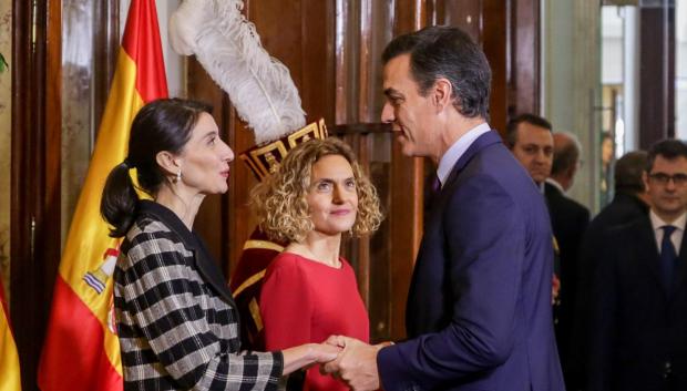 La ex ministra de Justicia Pilar Llop con el presidente del Gobierno, Pedro Sánchez