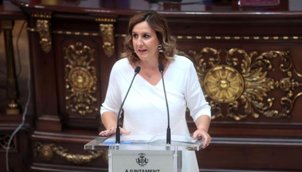La alcaldesa de Valencia, María José Catalá, durante el Debate del estado de la Ciudad