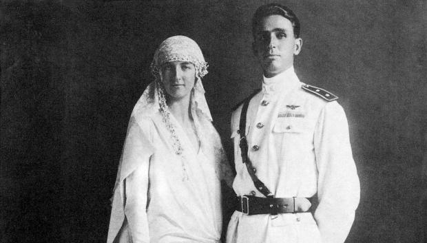 Amadeo de Saboya-Aosta y su esposa Ana de Orleans el 5 de noviembre de 1927
