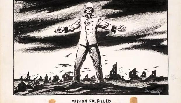 Mission Fulfilled «Misión cumplida», 1943-1945. Visto desde la propaganda británica: el militarismo prusiano pasado por la criba nazi ante la obra cumplida: la destrucción
