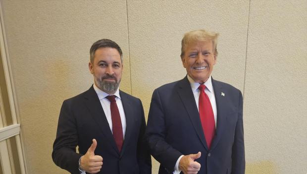 El presidente de Vox, Santiago Abascal, se reúne con el expresidente de Estados Unidos Donald Trump