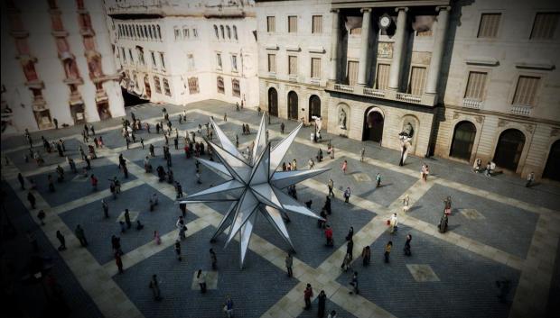 'Render' diurno de la estrella que iluminará la plaza de Sant Jaume