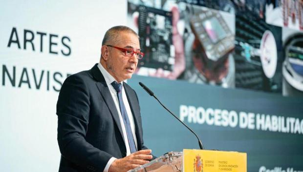 Juan Carlos Cortés, director de la Agencia Espacial Española, durante su intervención en la jornada.