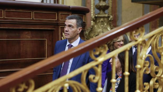 El presidente del Gobierno, Pedro Sánchez, en el Congreso