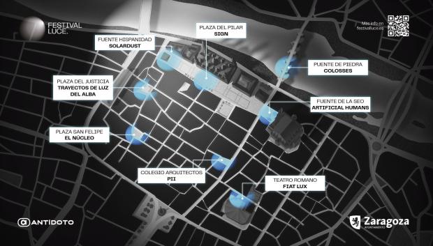 Mapa completo de Zaragoza Luce