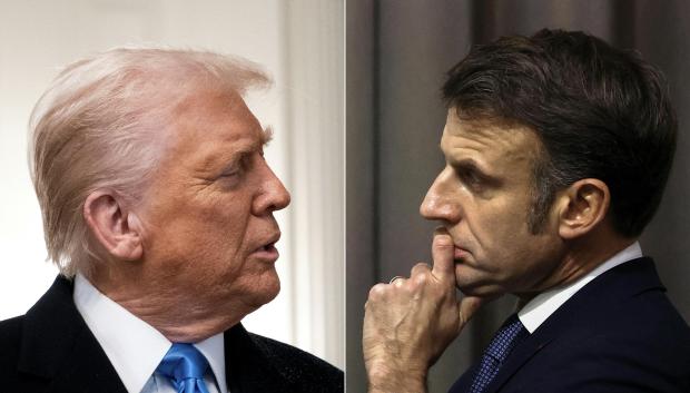 al presidente de Estados Unidos, Donald Trump, y el presidente de Francia, Emmanuel Macron