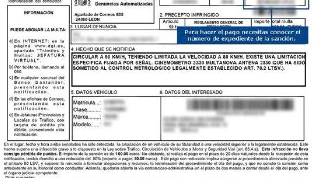 Las multas llegan siempre acompañadas de un boletín de identificación