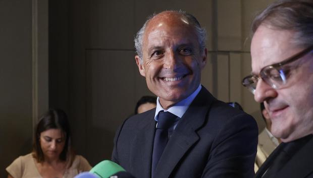 El expresidente de la Generalitat Valenciana, Francisco Camps, durante su rueda de prensa tras ser absuelto