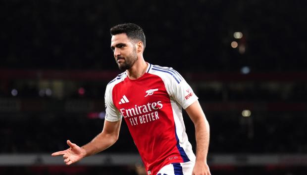Mikel Merino, en un partido con el Arsenal