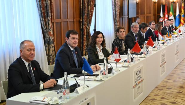 La presidenta de la Comunidad de Madrid, Isabel Díaz Ayuso, en la última Conferencia de Presidentes
