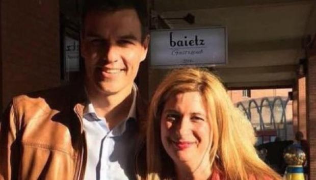 Leire Díez con Pedro Sánchez