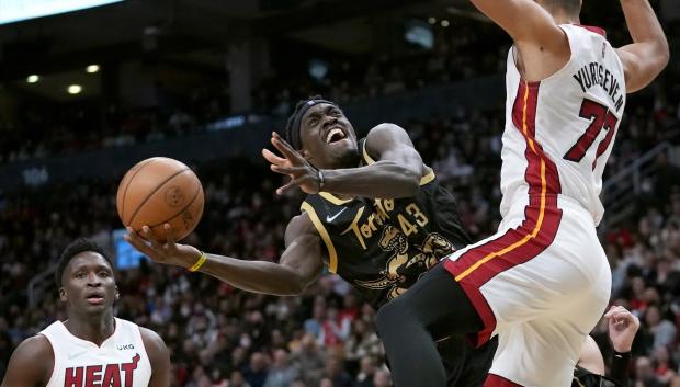 Pascal Siakam jugando para los Toronto Raptors en 2019