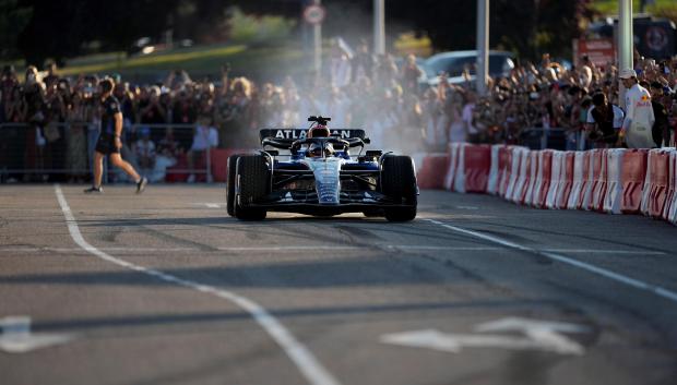 Carlos Sainz durante la exhibición en Madrid el pasado sábado