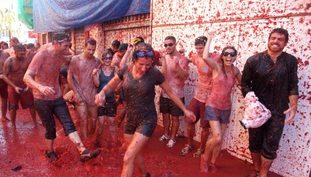 La Tomatina de Buñol.