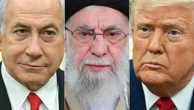 Donald Trump, Benajamin Netanyahu y Ayatollah Ali Khamenei