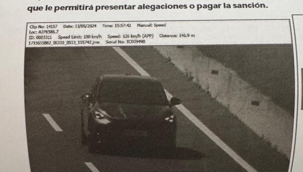 Una multa por exceso de velocidad en Barcelona