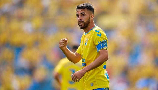 Kirian ejerciendo de capitán de Las Palmas