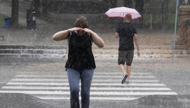 Tormenta en Teruel a primera hora de la tarde de este viernes