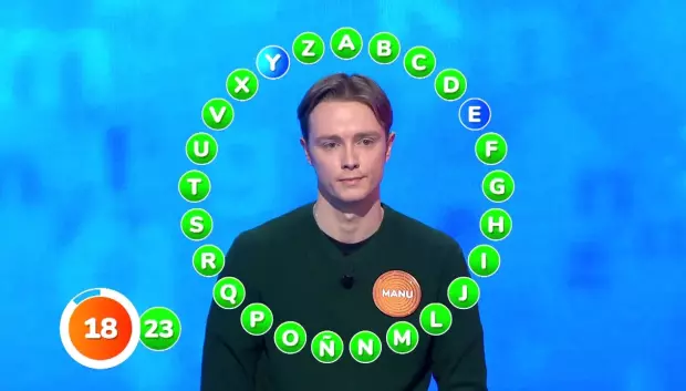 Manu, en uno de los roscos de Pasapalabra