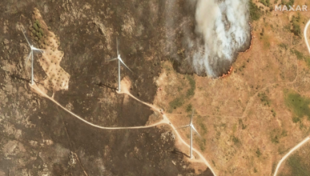 Incendios activos cerca de Transcoso, Portugal