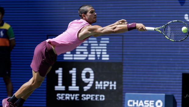 Carlos Alcaraz, en el partido frente a Jiri Lehecka