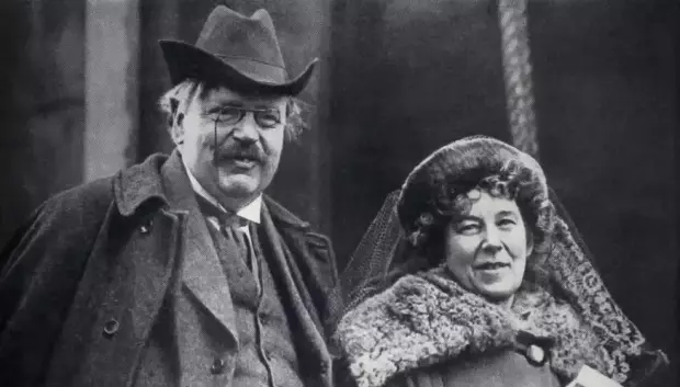 G.K. Chesterton con su mujer, Frances, en una imagen de archivo