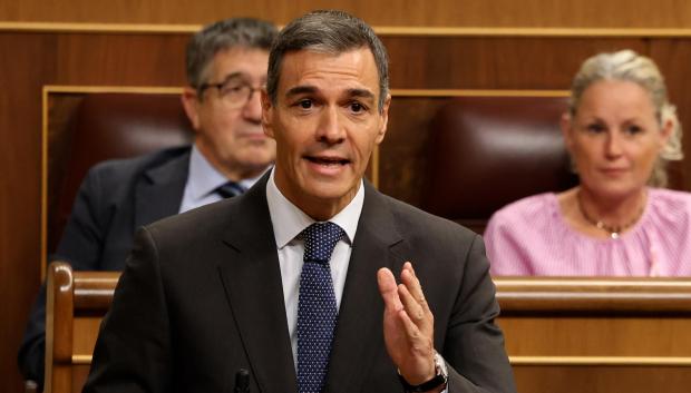 Pedro Sánchez durante su intervención en el Congreso de los Diputados