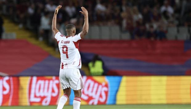 Ayoub Kaabi celebra el 2-1