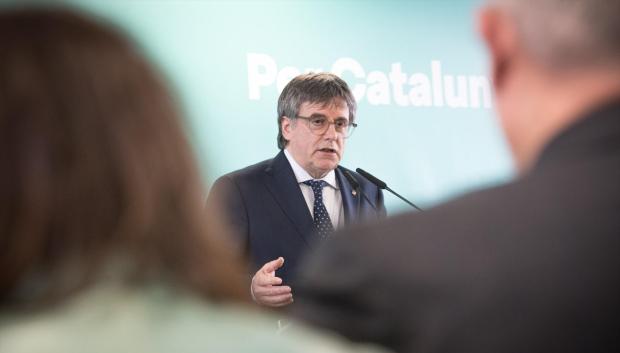 El presidente de Junts, Carles Puigdemont, este lunes en Perpiñán