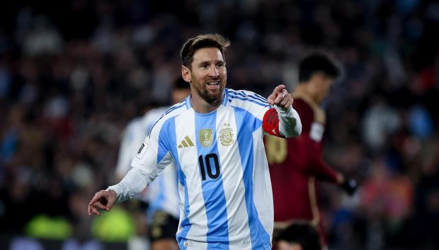 Leo Messi, en un partido con la selección argentina