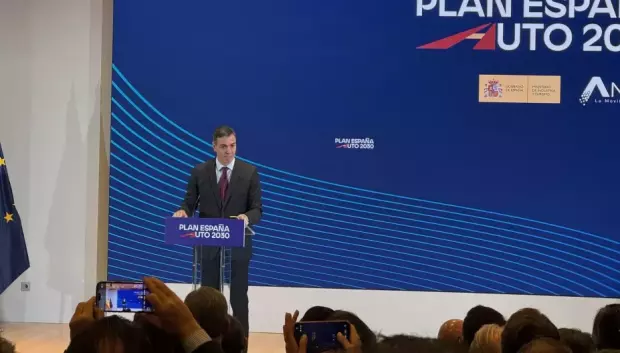 Pedro Sánchez durante la presentación del Plan 2030