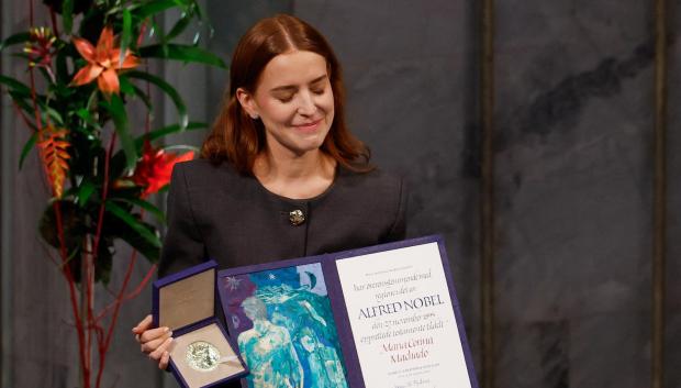 Ana Corina Sosa, hija de María Corina Machado, en la entrega del Nobel de la Paz
