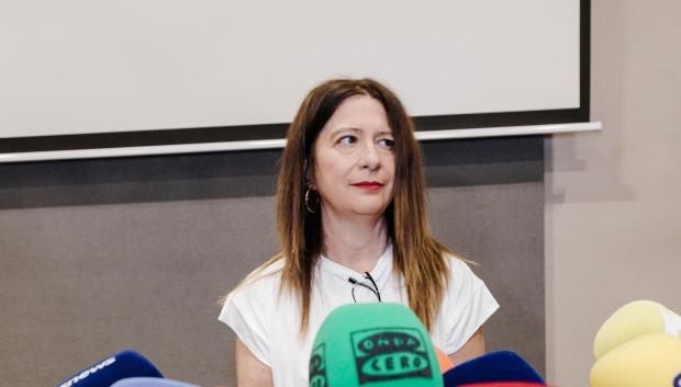 La exmilitante socialista Leire Díez durante una rueda de prensa.