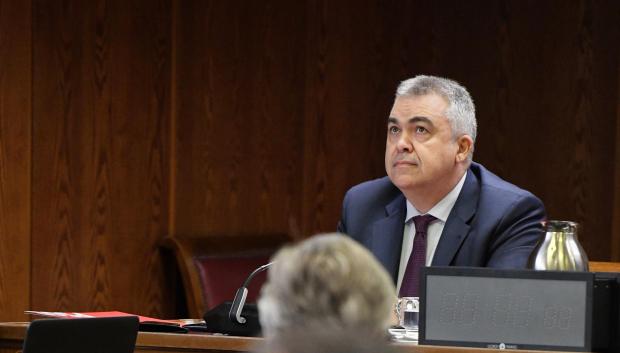 Santos Cerdán en la comisión de investigación del Senado del caso PSOE el pasado mes de abril