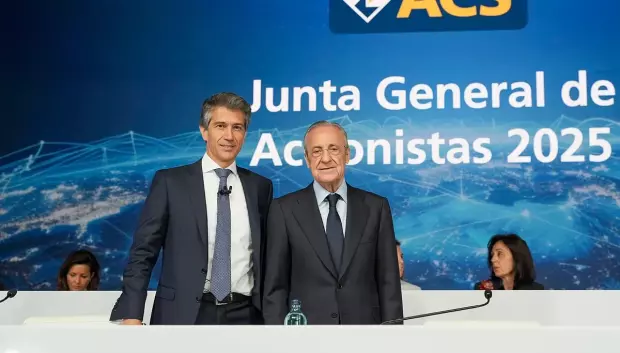 Florentino Pérez, presidente de ACS, y Juan Santamaría, consejero delegado