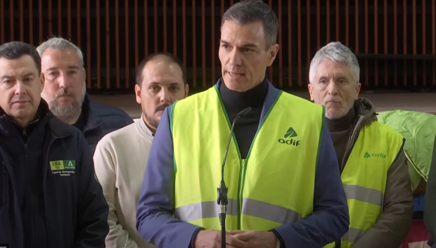 Pedro Sánchez, en Adamuz