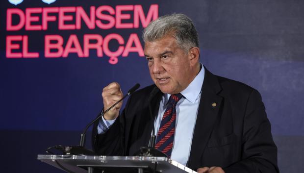 Joan Laporta, durante la presentación de su candidatura
