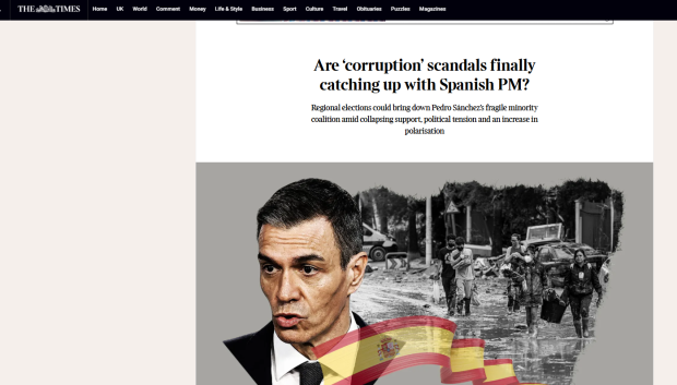 Imagen del artículo publicado en 'The Times'