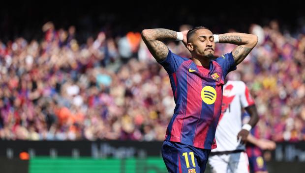 Raphinha Dias lamenta una ocasión fallada