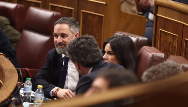 (Foto de ARCHIVO)
El presidente de Vox, Santiago Abascal, en el hemiciclo del Congreso de los Diputados