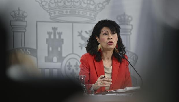 La ministra de Igualdad, Ana Redondo, este lunes en la Moncloa