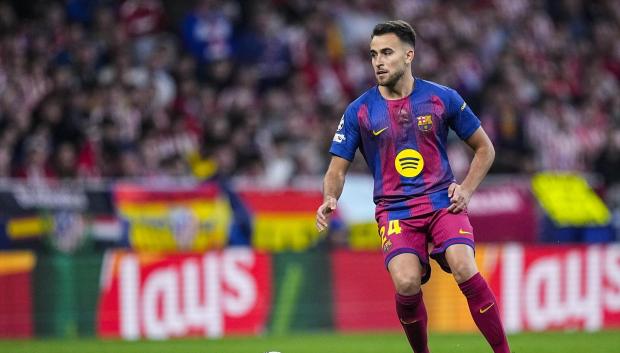 Eric García, en el partido del Barcelona en el Metropolitano
