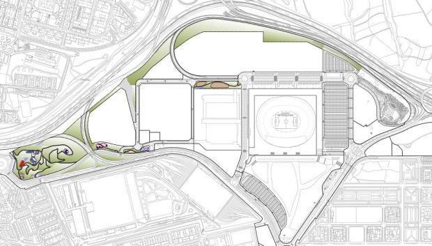 Plano del entorno de la futura Ciudad del Deporte